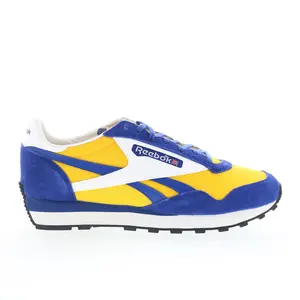 Reebok Aztec II Mens Yellow Suede Lace Up Lifestyle Sneakers Shoes