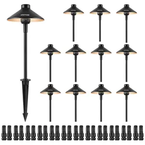VEVOR 12 Pack Low Voltage Landscape Path Lights, TikTokShopBlackFriday, 3W 210LM 12V-24VAC/DC Outdoor LED Pathway Lighting, 3000K Warm White Walkway Lights with Quick Connectors, IP66 Waterproof for Yard Garden Sidewalk