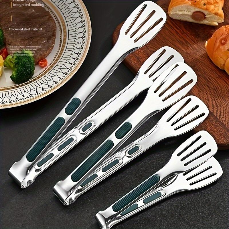 3pcs Stainless Steel Kitchen Tongs Set for Cooking, Serving and Grilling - Non-slip Grip, Metal Food Tongs for Salads, Breads, Barbecues - Multi-purpose Cookware and Kitchen Accessories