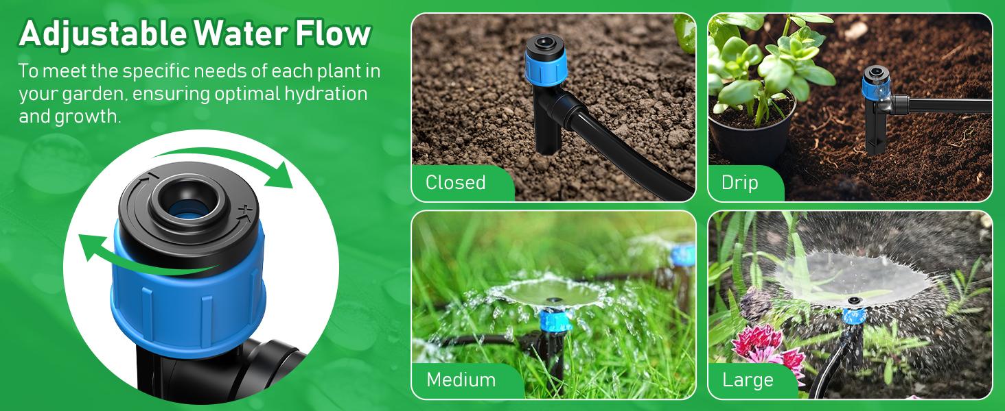 246FT Drip Irrigation System, Automatic Drip Irrigation Kit with 1/2" Main Tube & 1/4" Branch Tubing, Adjustable Drip Emitters, Garden Watering System for Flower Bed, Raised Beds, Lawn, Greenhouses