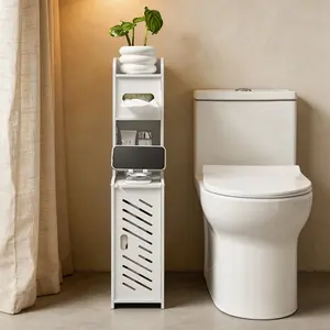 Toilet Paper Holder, Large Capacity Ultra-Thin Bathroom Storage Cabinet, Compact Space-Saving Organizer, Bathroom Storage Shelf