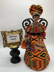 African Angel Tree Topper: Handcrafted, Meaningful Holiday Decoration in Kente Fabric
