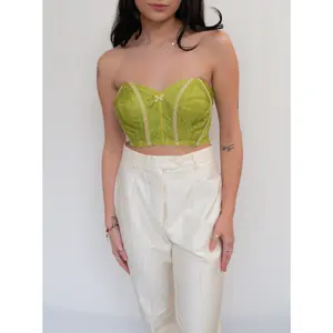 HAND DYED NoV. ORIGINAL GREEN TEA CROPPED BRA - (40C/38D/42B)
