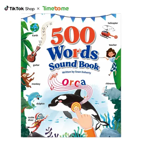 2026-TIMETOME 500 Words Sound Book for Kids – Interactive Educational Toy with 23 Themes, Touch-Activated Audio Book for Vocabulary Development, Preschool Learning and Early Education, Waterproof & Tear-Resistant