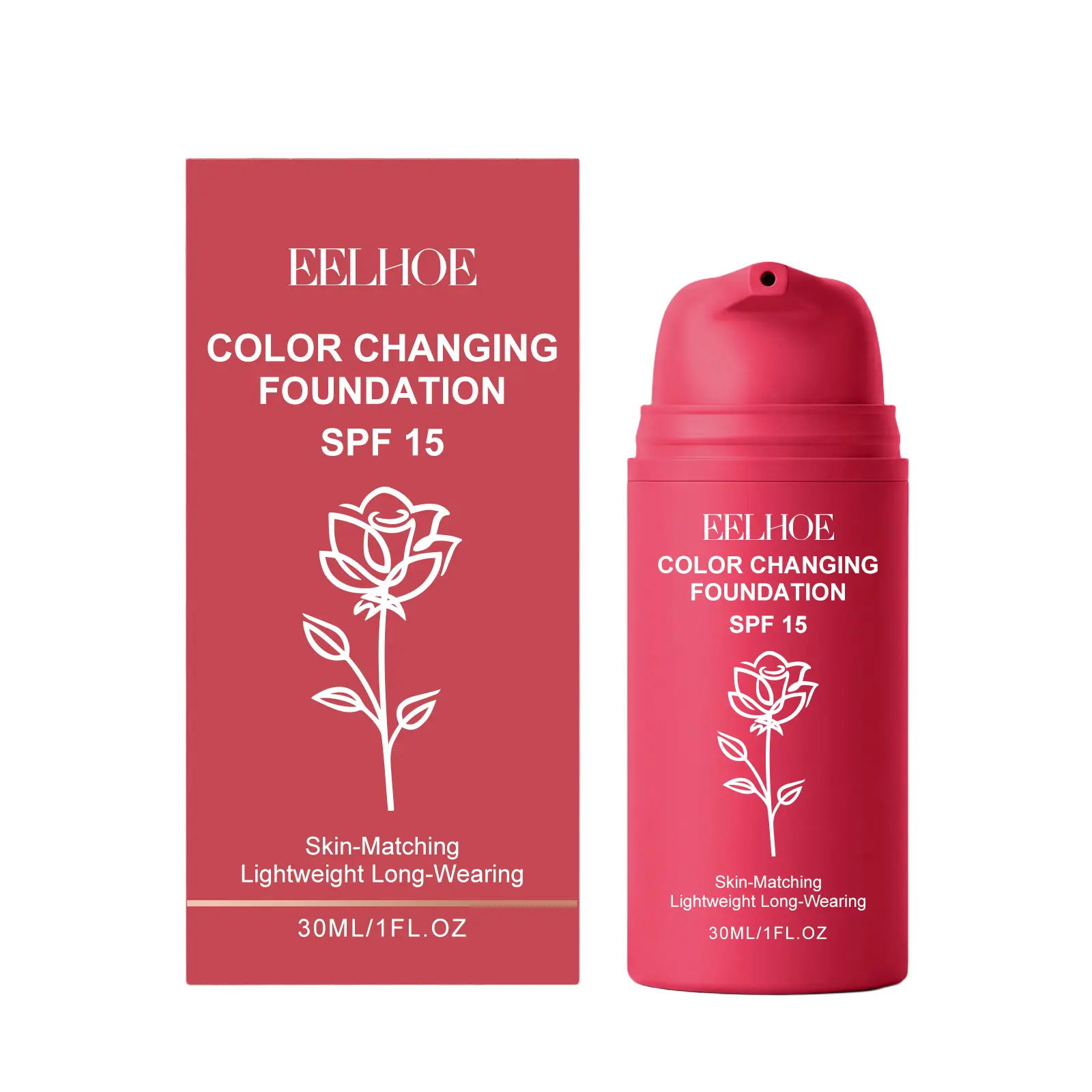 Temperature-Activated Color Changing Foundation (Natural Tone) - Mineral Oil Cosmetic with Fine Texture, Smooth, Lightweight, Skin-Fitting, Sheer Look, Tone Evenness for Flawless Concealing & Makeup