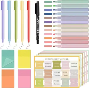 28 Pcs Bible Study Supplies,Bible Journaling Kit for Women, Morandi Bible Study Kit with Pastel Bible Highlighters and Tabs,Bible Pens,Sticky Notes,Bible Annotation Kit