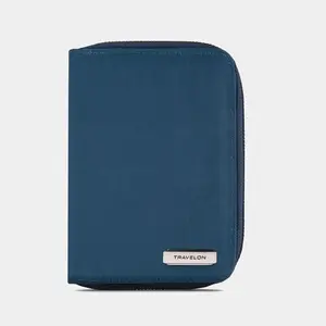 Travelon RFID Blocking Passport Zip Wallet - Ocean Blue