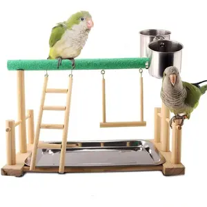 Parrots Playstand Bird Playground Bird Training Rack Desktop Parrot Stand Cockatiel Playground Wood Perch Gym Stand Playpen Ladder Parakeets African