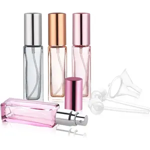 Glass Travel Perfume Bottle Refillable, 10ml Perfume Bottles, Pocket Perfume Spray Bottle Atomizer, 4PCS Refillable Perfume Bottle for Travel