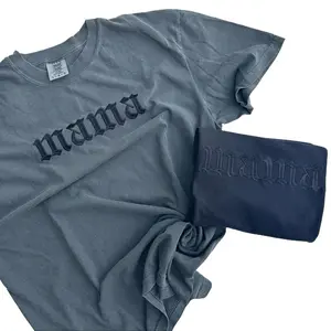 Comfort Colors - Mama Embroidered T-shirt Soft Womenswear Embroidery Short Sleeves