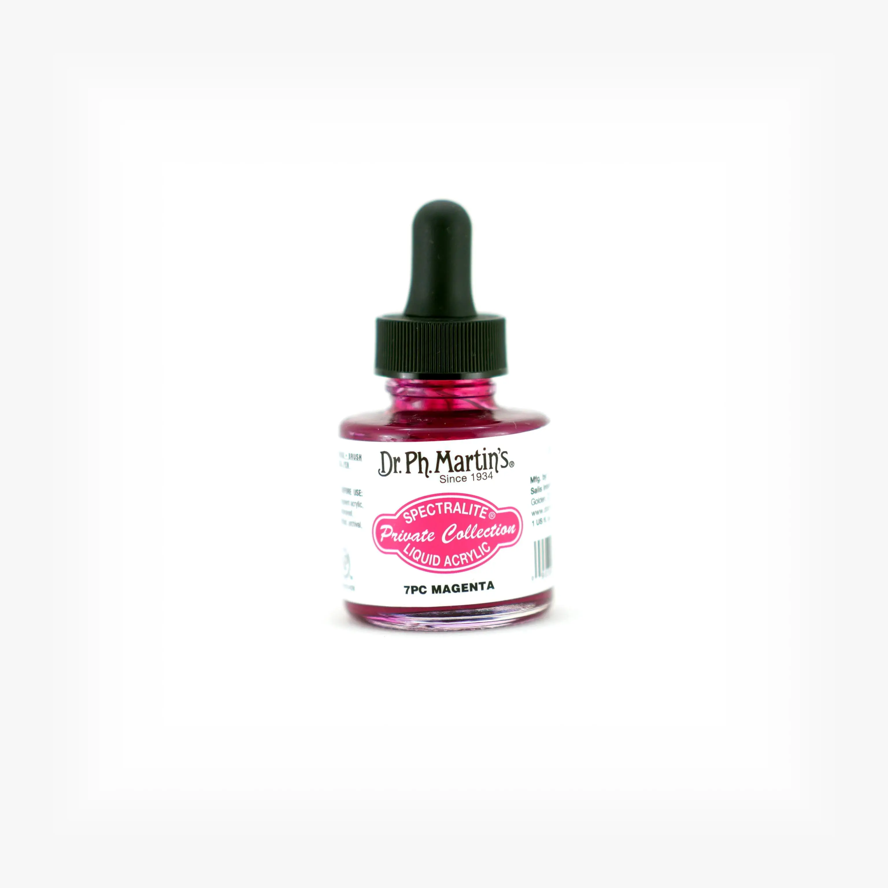 Dr. Ph. Martin's Spectralite Private Collection Liquid Acrylics (7PC) Arcylic Paint Bottle, 1.0 US fl oz, Magenta, 1 Bottle