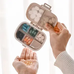 Viral Travel Pill Organizer – 8 Compartment Moisture-Proof Case for Vitamins & Supplements | Portable Weekly Medication Planner | Aesthetic Travel Hack for Your Carry-On | Compact Daily Supplement Container for Purse & Gym Bag