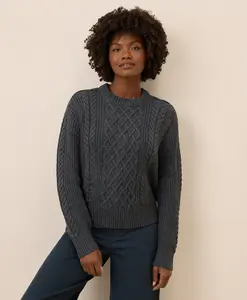 Women's Luxe Knit Cable Crew Sweater