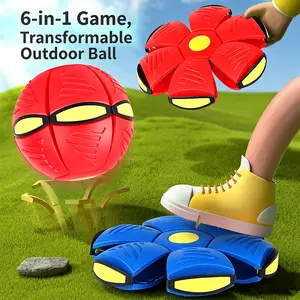 Foldable Color LED Transformable Outdoor Ball - 1-Second Transform to Flying Disc Boomerang, Levitating Interactive Unisex Toy, Outdoor Backyard Fitness for Everyone, Kids Thanksgiving Christmas Birthday Gift