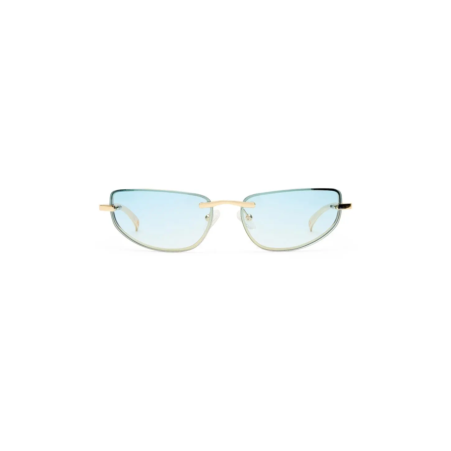 Le Specs Bubbles Sunglasses in Gold & Sky Blue Gradient