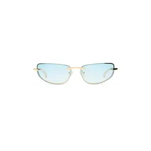 Le Specs Bubbles Sunglasses in Gold & Sky Blue Gradient