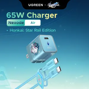 UGREEN Nexode Air Charger Honkai: Star Rail Edition, Mini USB C Charger Block Fast Charging with USB C Cable, GaN Charger for MacBook Air/Neo/Pro, iPhone 17 16, Galaxy S26/S25, iPad, Cyan,DealsForYouDays