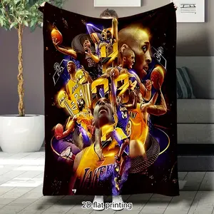 Kobe Bryant basketball star flannel blanket, super soft sofa blanket, large size, suitable for sofas, beds, travel, birthday and Valentine's Day themed gifts.
