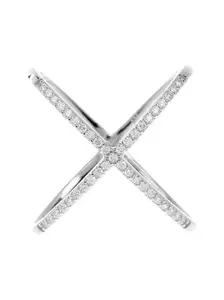 Sterling Silver CZ Criss Cross Ring Sterling Silver CZ Criss Cross Ring