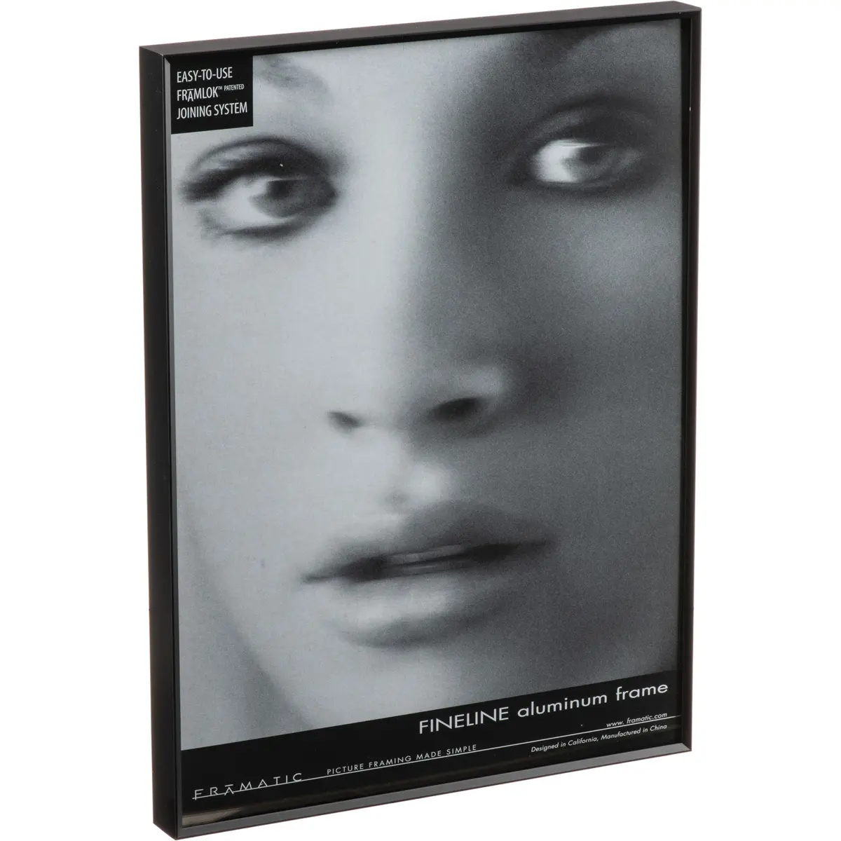 Framatic Fineline 8x12" Aluminum Frame with a Thin Face for a 8x12" Photograph, Black