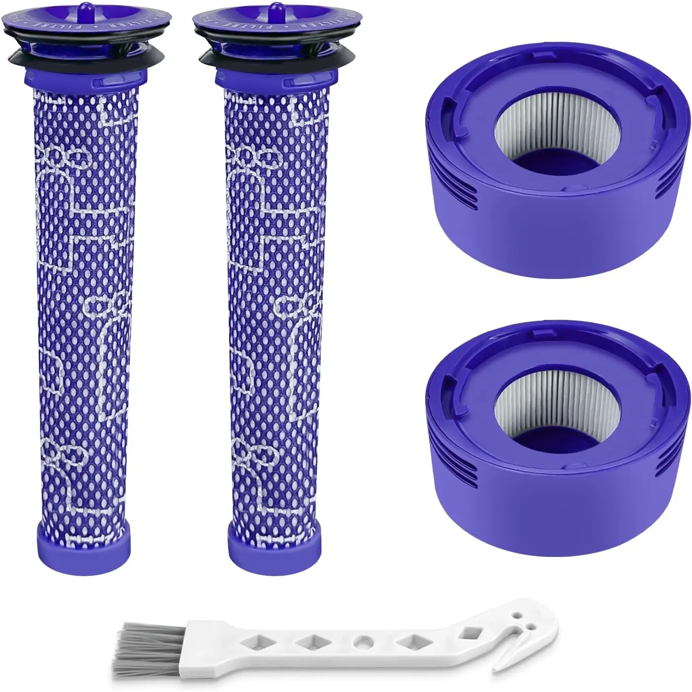 4-Pack Vacuum Filter Replacement Kit for Dyson V7 & V8 – Includes 2 Pre-Filters & 2 Post-Filters, Replaces 965661-01 & 967478-01