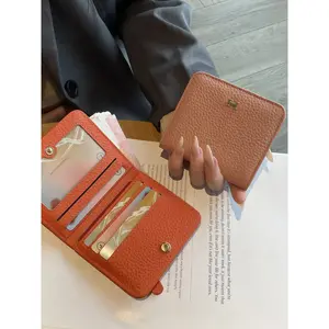 Women's Genuine Leather Wallet New Lightweight Compact Short Design Card Holder Style Cowhide Unique Fashion Accessory Compact Size Durable Fashion Wallet