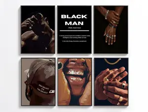 Black Man Art HypeBeast Wall Art Unframed, Modern Decor, Masculine Wall Art, Urban Poster, Men's Gift Idea,  Fashion Wall Art, House Decor, Home Decor, Room Decor, Abstract Printable Black Art