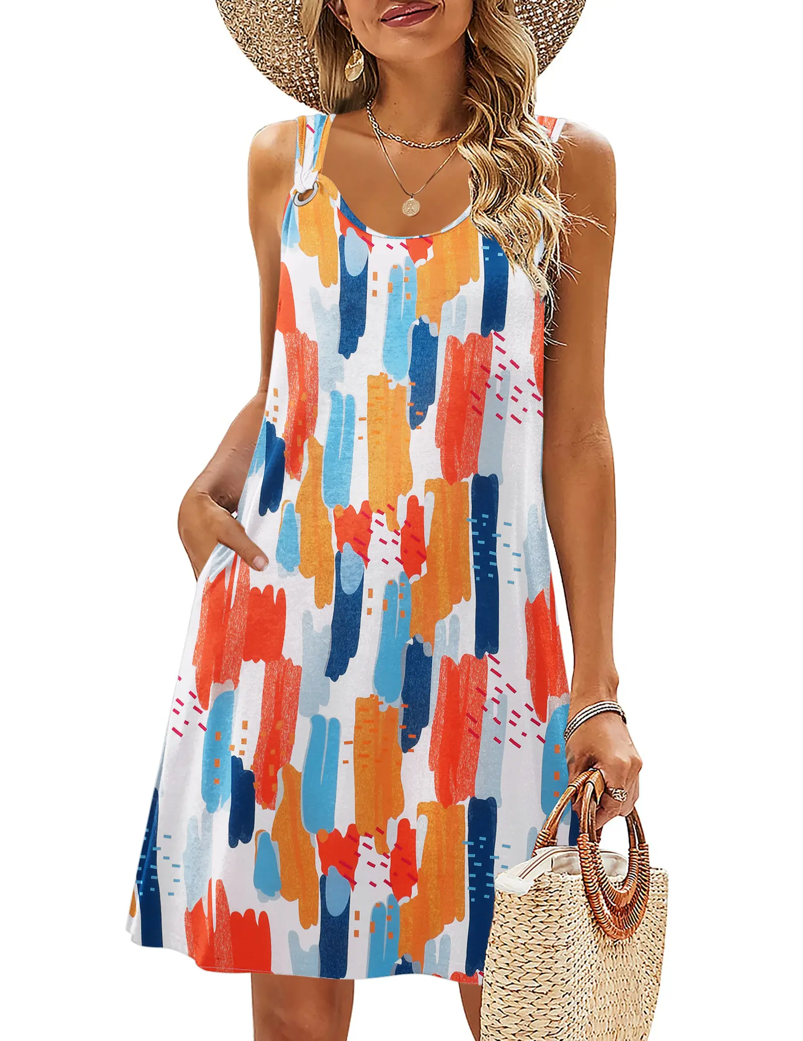 tshirt beach dress Casual Boho T-Shirt Maxi Dress – V-Neck Side Slit Summer Dress in Green | Women's Boho Fashion | XXL main image 1