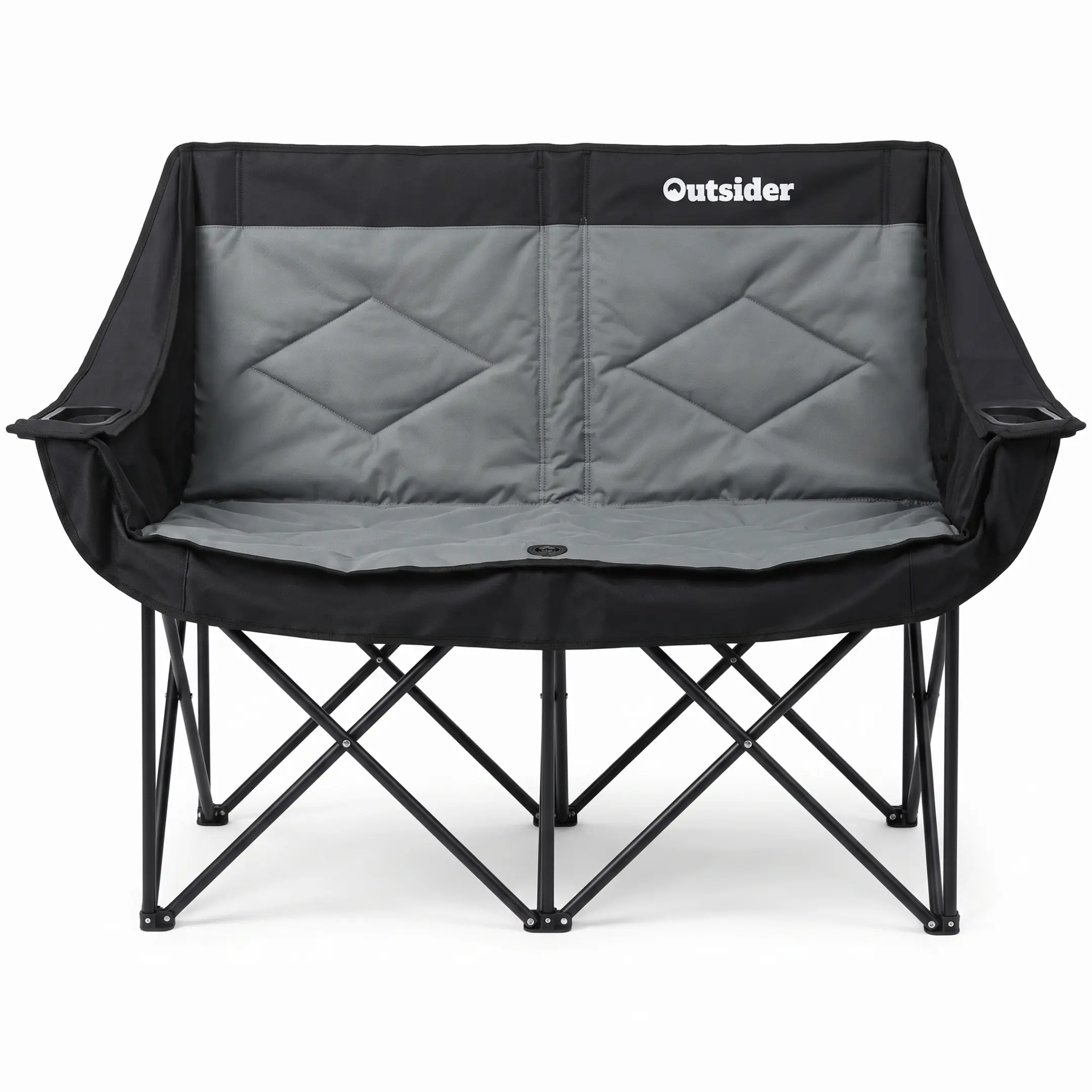 LAUSAINT HOME Oversized Double Camping Chair, Folding Loveseat Camping Couch with Pocket, Cup Holder and Carry Bag, Heavy Duty Portable Camping Chairs for Adults, Fishing, Sports, Trip, fathers day gift ideas，camping essentials，summerwins