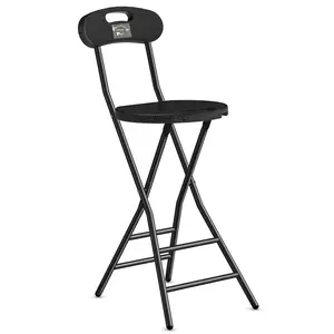 Rfiver Folding Stool, 1 Pack 24 inch Folding Bar Stool with Backrest and Handle