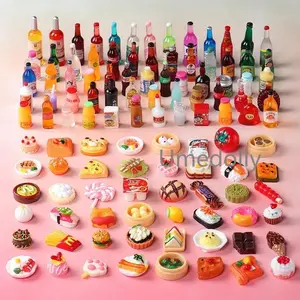 1:6 Scale Miniature Dollhouse Supermarket Food Snacks Mini Cake Wine Drink for Blyth OB11 BJD Doll Accessories Kids Gift