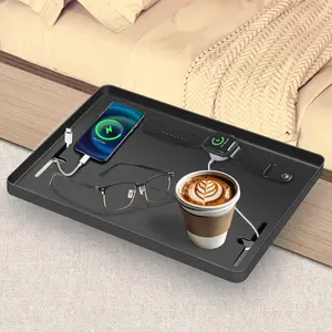 Bedside Shelf for Bunk & Loft Beds,College Dorm Room and  Room Essentials,Bed Side Table Tray Organizer,Clip On Nightstand,Black