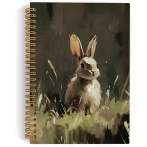 Bunny  Spiral Notebook, Easter Bunny Journal Notebook, Bunny Gifts for Bunny Lovers, Moody Bunny Notebooks for School Work, Easter Bunny Office Supplies Gifts for Women, 5.5x8.3 In