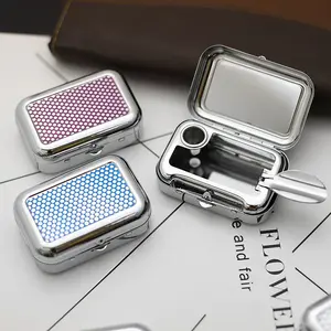 Portable Square Metal Ashtray, Compact Stylish Pocket Ashtray for Travel Use