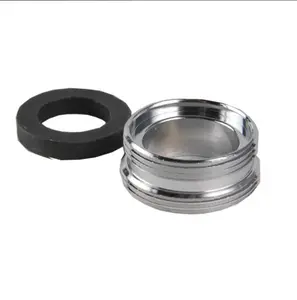Aerator Adapter 15/16 Male x 55/64" Male Thread Pack of 10 with Black Ring and Silver Body for Secure Attachment and Durability