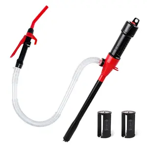 Portable Battery-Powered Fuel Transfer Pump with Flexible Hose & Nozzle – Electric Siphon Pump for Gasoline, Diesel, Water (Requires 6-AA or 2-D Batteries, Not Included)