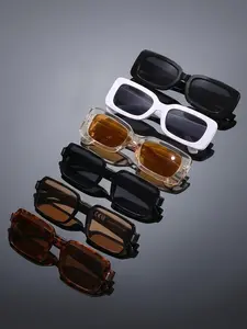 6 Pairs Classic Small Square Narrow Frame Sunglasses, Millennial Y2K Style, Trendy Casual Sunglasses, Portable Shades for Music Festivals, Daily, Travel Photos