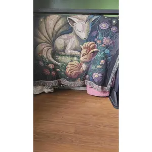 Ninetales Mystic Glow – Woven Blanket | Cozy Pokémon-Inspired Decor | Magical Nine-Tailed Fox Throw