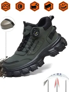 Unisex Safety Shoes, Anti-Slip Rubber Sole, Steel Toe Cap, Waterproof & Durable Design, Ideal for Construction & Warehouse Use