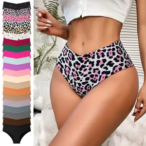 HOTCOM 4/5/6/7/8/9/10/12/13/15/21Pcs Women's Plain / All Over Leopard print Panty Breathable Cute Comfortable Seamless Pastel Knicker for Daily Wear Women's Underwear for All Seasons Seamless Panties Set Everyday Soft