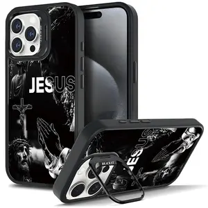 Jesus Cross Christian Religious Phone Case For iphone 17 16 15 14 13 12 PRO PLUS MAX AIR Gift Ideas Anti-drop Cellphone Protective Shell With Ring Stand Magsafe Tough Shockproof Mobile Phone Cover HH1060