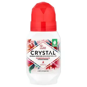 CRYSTAL Mineral-Enriched Deodorant Roll-On, Pomegranate, 2.25 fl oz (66 ml)