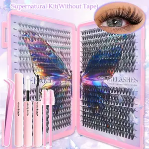 Individual False Eyelash Clusters, Mixed Length, D-Shaped Curl, Natural Makeup Effect, Lightweight, Reusable, Gift for Women, Makeup
