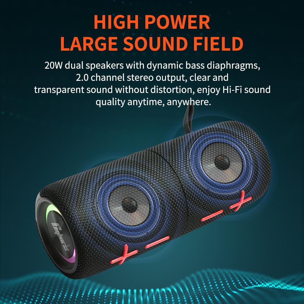New upgrade 2 in 1 portable Bluetooth speaker with 20-watt stereo bass effect, IPX6 level waterproof performance and home theater surround sound. Modern style, a must-have for music lovers. Supports Bluetooth 5.3 connection. Boombox Birthday