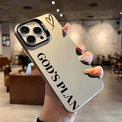 Customized GOD'S PLAN Christian Aesthetic Soft Silicone Cellphone Case - Multi-Model for iPhone 17,16 Pro Max,15 Plus,14,14 Pro,13,12,11,Air,XS,XR, Gentle Hand Feel, Matte, Shockproof, Scratch Resistant, Non-Slip, Durable Mobile Phone Accessory