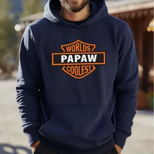 World's Coolest Papaw Motorcycle Patch Shirt, Biker Grandpa Hoodie, Motorcyclist Papaw Tshirt, Fathers Day Birthday Christmas Gift For Grandfather, Unisex Regular Fit Crewneck Tee, Classic Streetwear