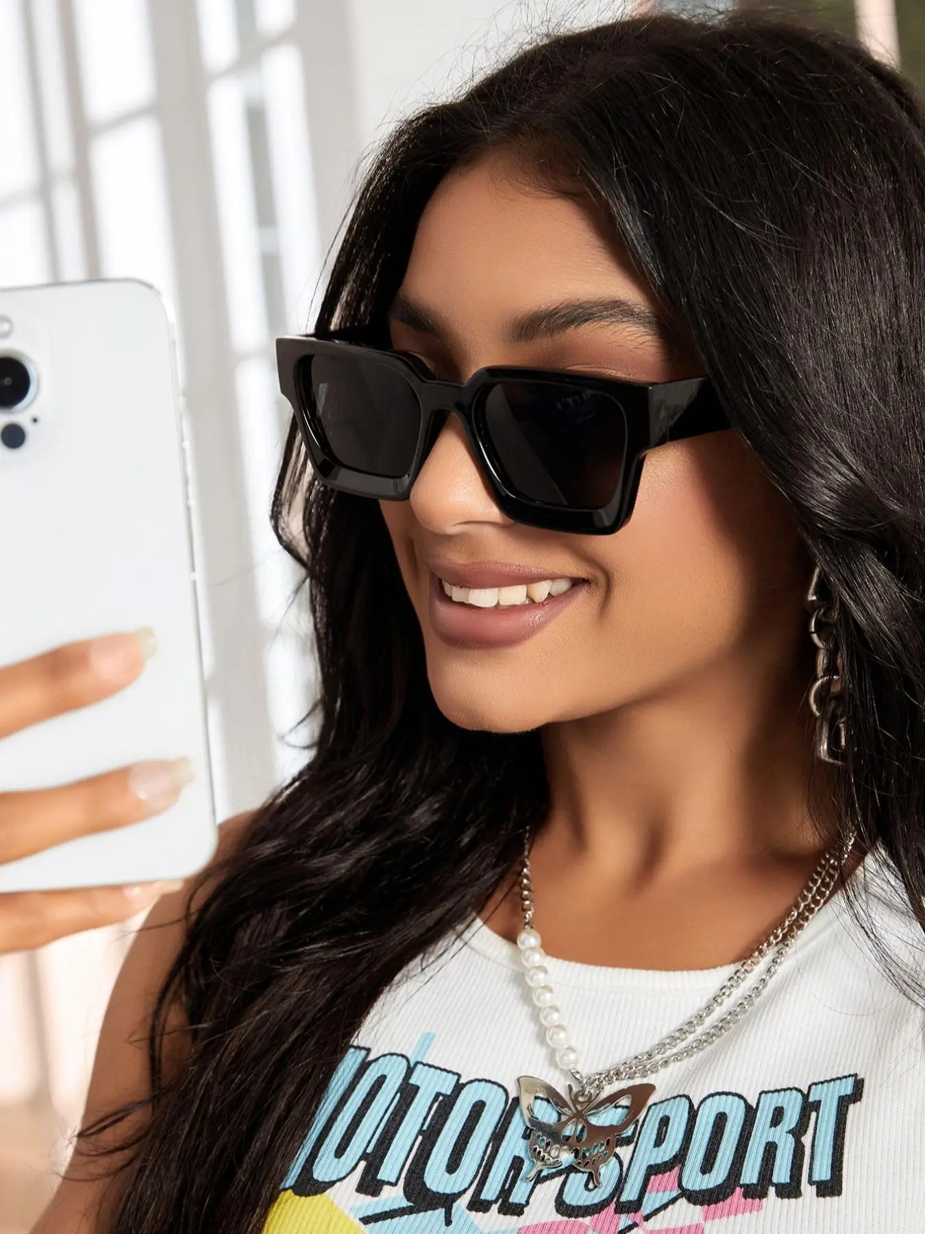 1 Pair Simple Sunglasses for Everyday Use, Summer Square Frame Fashion Sunglasses, Travel Accessories