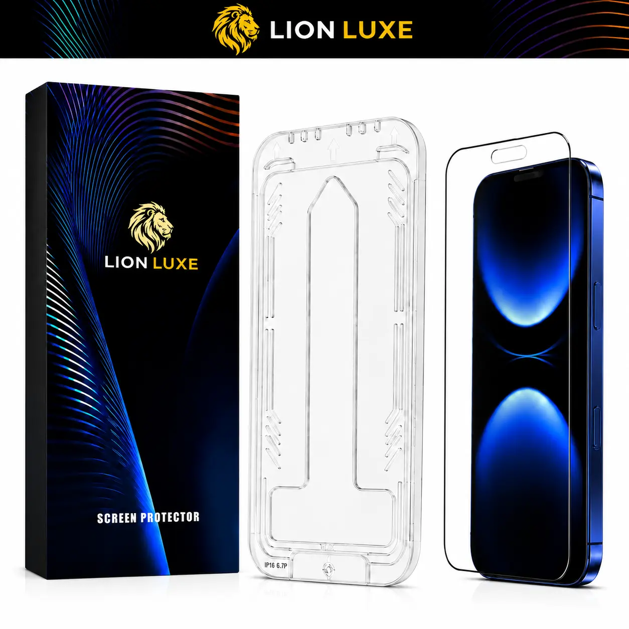 LION LUXE Premium Tempered Glass Screen Protector for iPhone 16 Pro - Fingerprint-Resistant, Impact-Resistant, 28° Privacy Protection, 5-Layer Coating Tech, Ultra-Thin Edges, HD Display (1000+ Customer Orders)