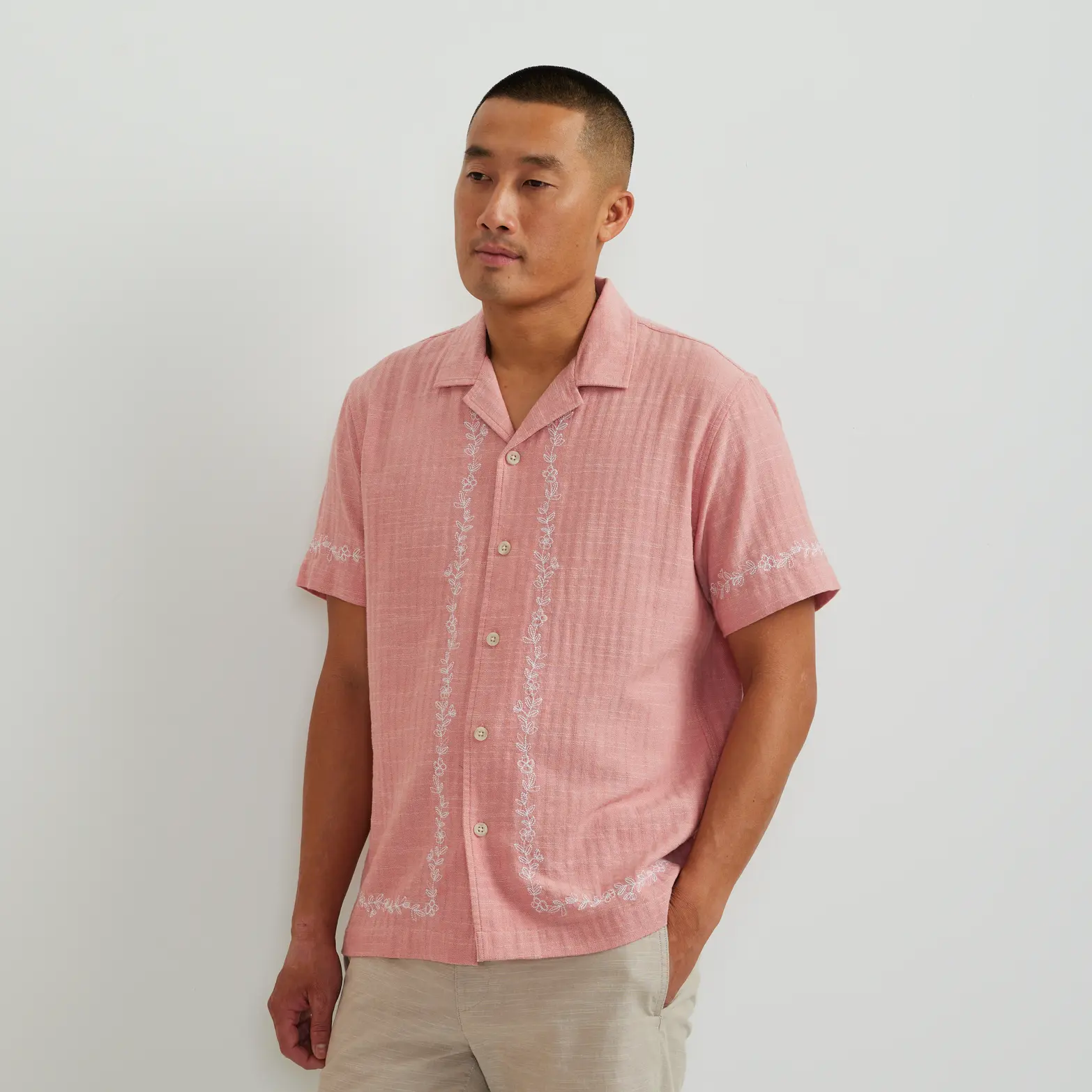 Men's Short Sleeve Linen Shirt