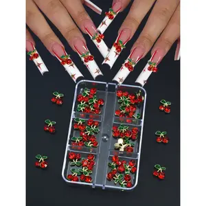 Cherry Design Zinc Alloy Rheinstone Nail Art Decoration Nail Jewelry Nail Decoration